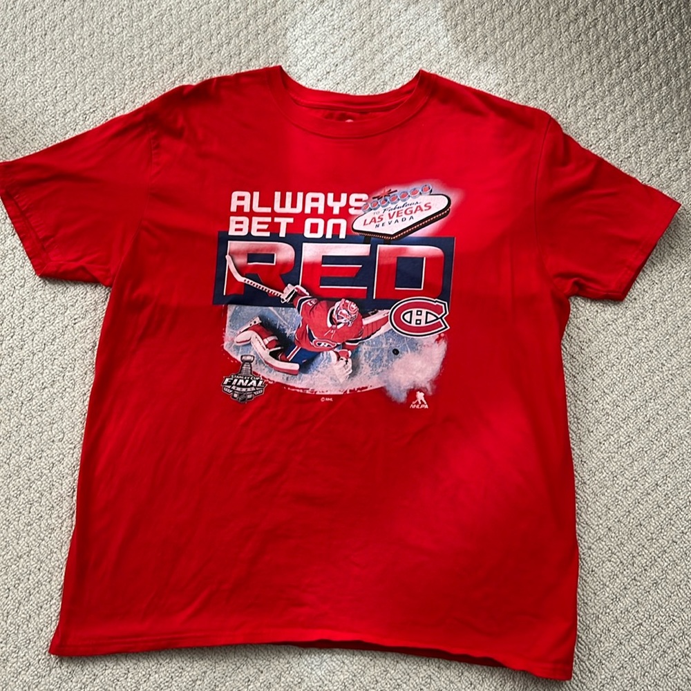 NHL Montreal Canadiens T-Shirt - 2021 Stanley Cup Final Shirt. Size XL.